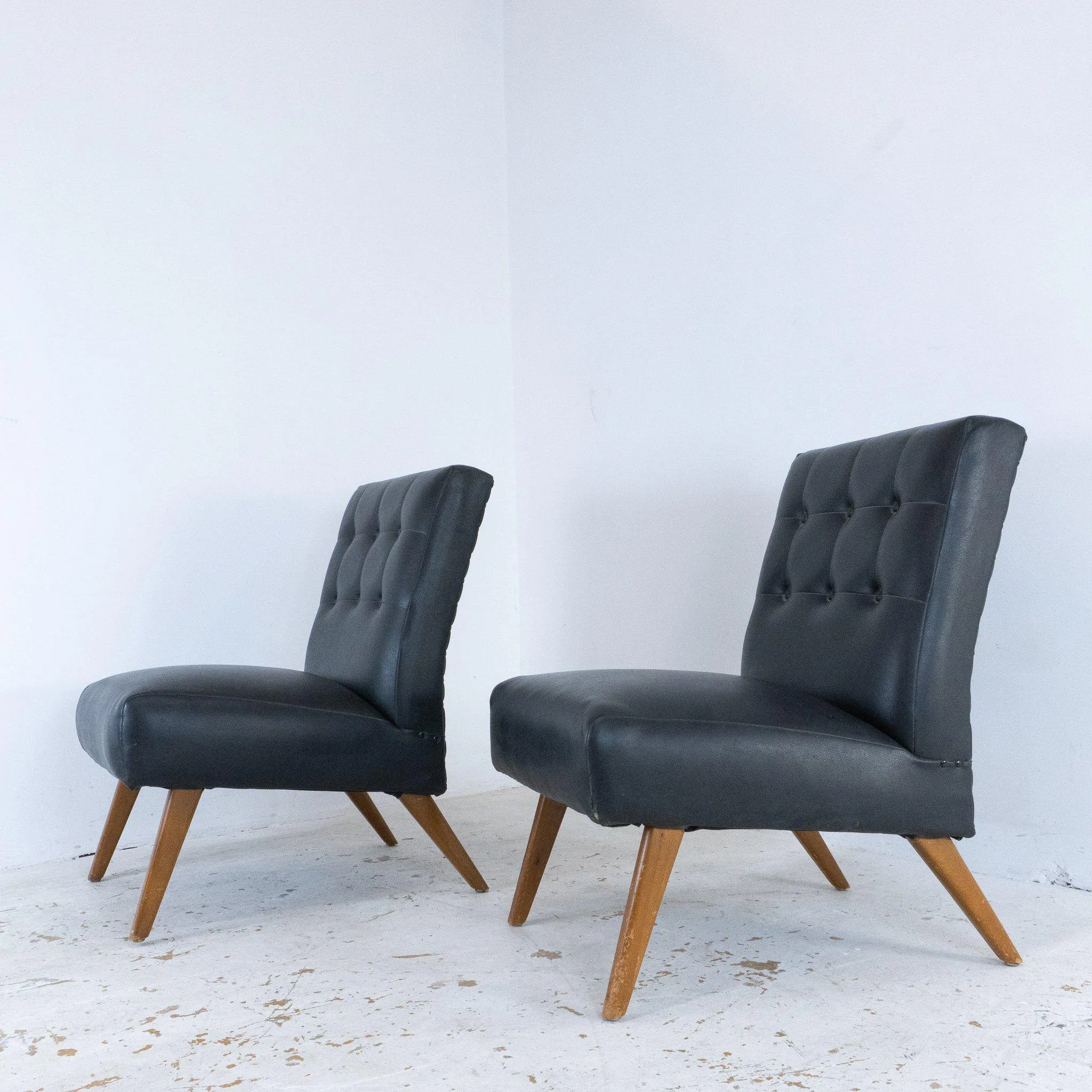 Danish Black Lounge Chairs
