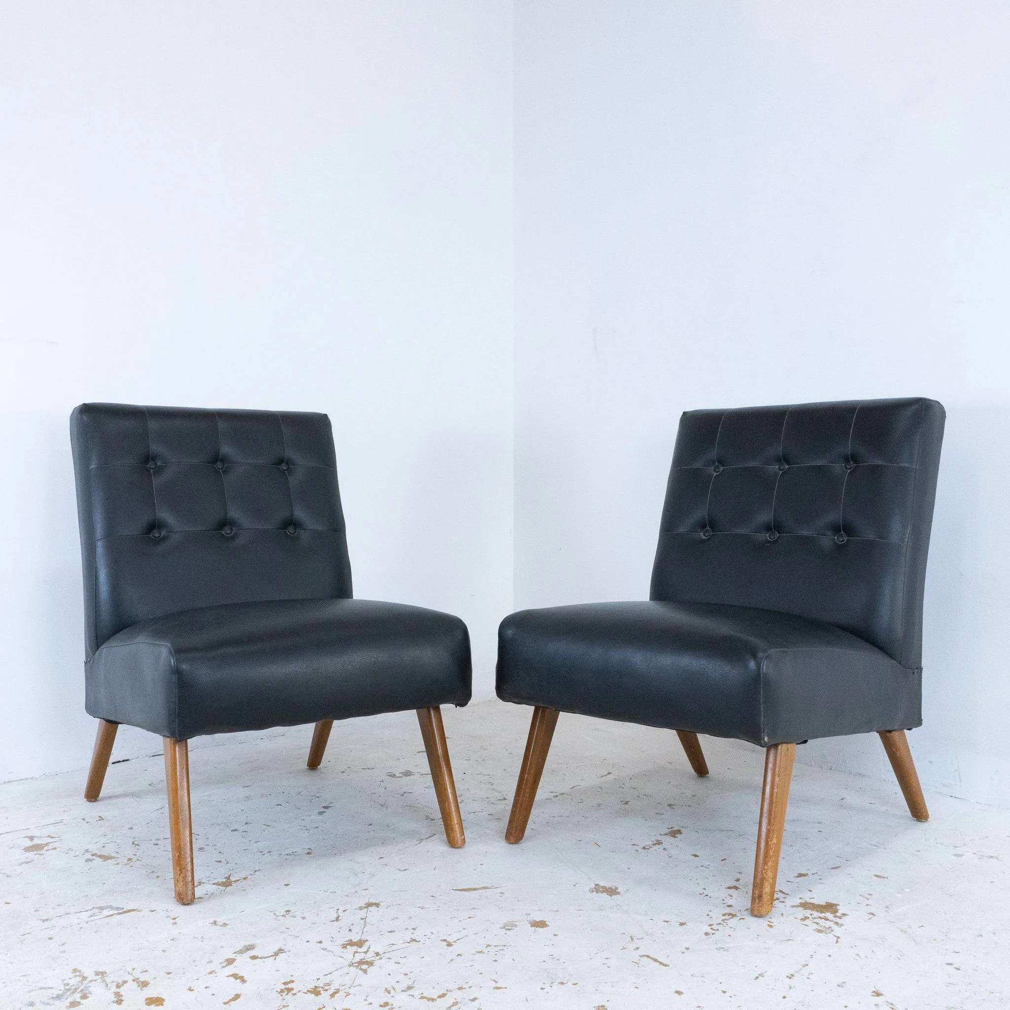 Danish Black Lounge Chairs
