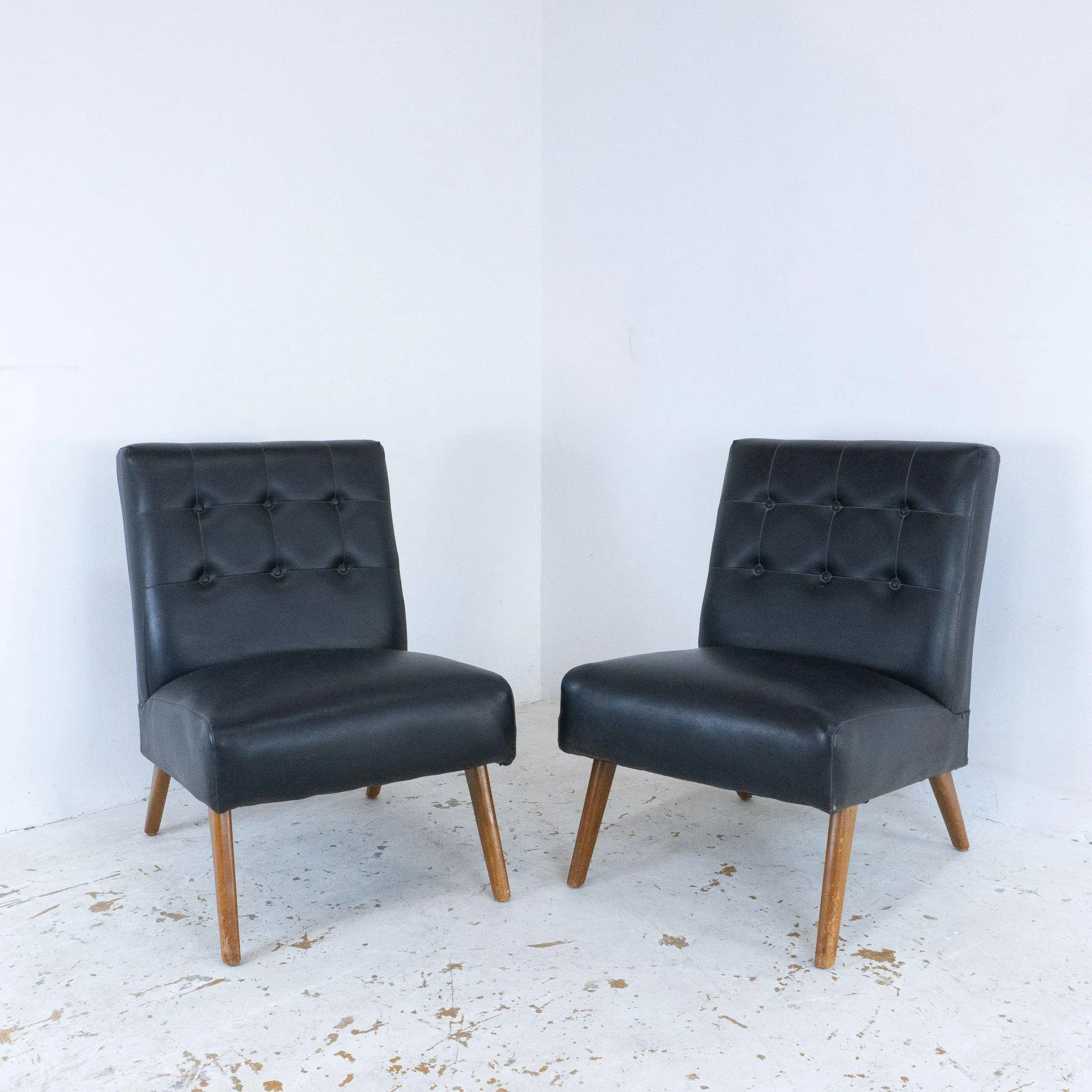 Danish Black Lounge Chairs