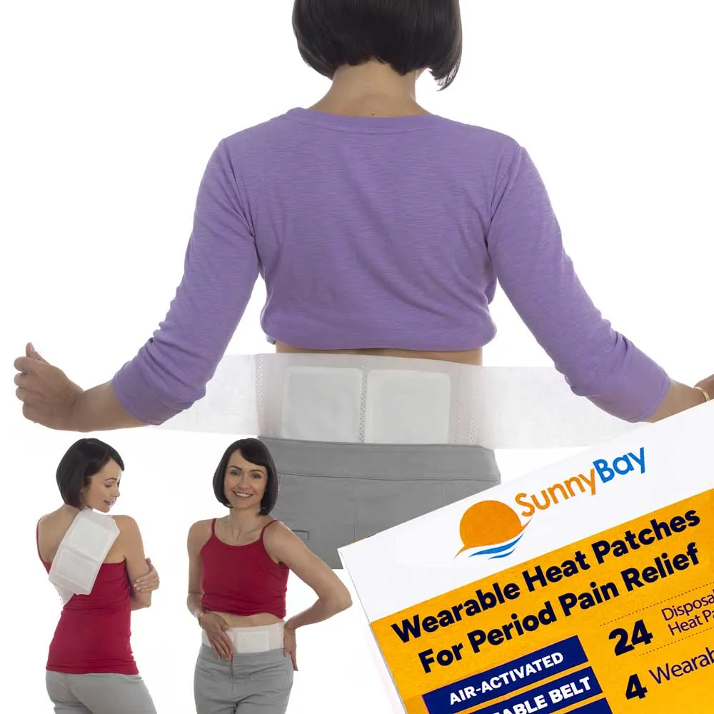 Disposable Heat Patches for Menstrual Period Pain Relief with Reusable Belt