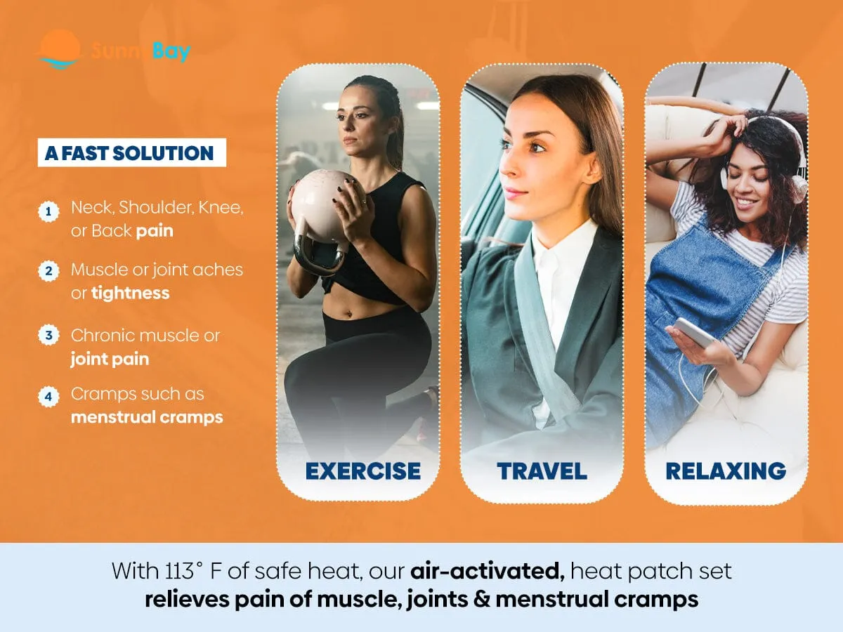 Disposable Heat Patches for Menstrual Period Pain Relief with Reusable Belt