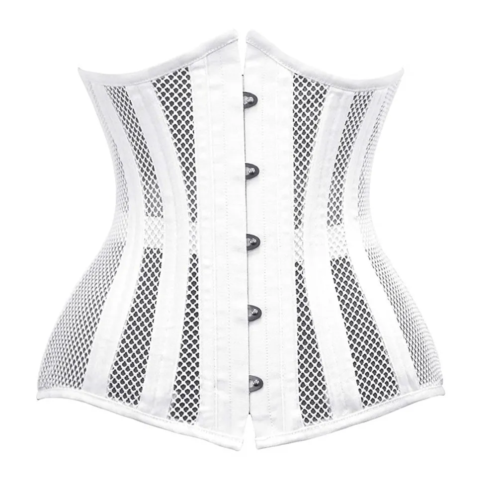 Double Steel Boned Breathable 26 Waist Training Mesh Underbust Black Corset