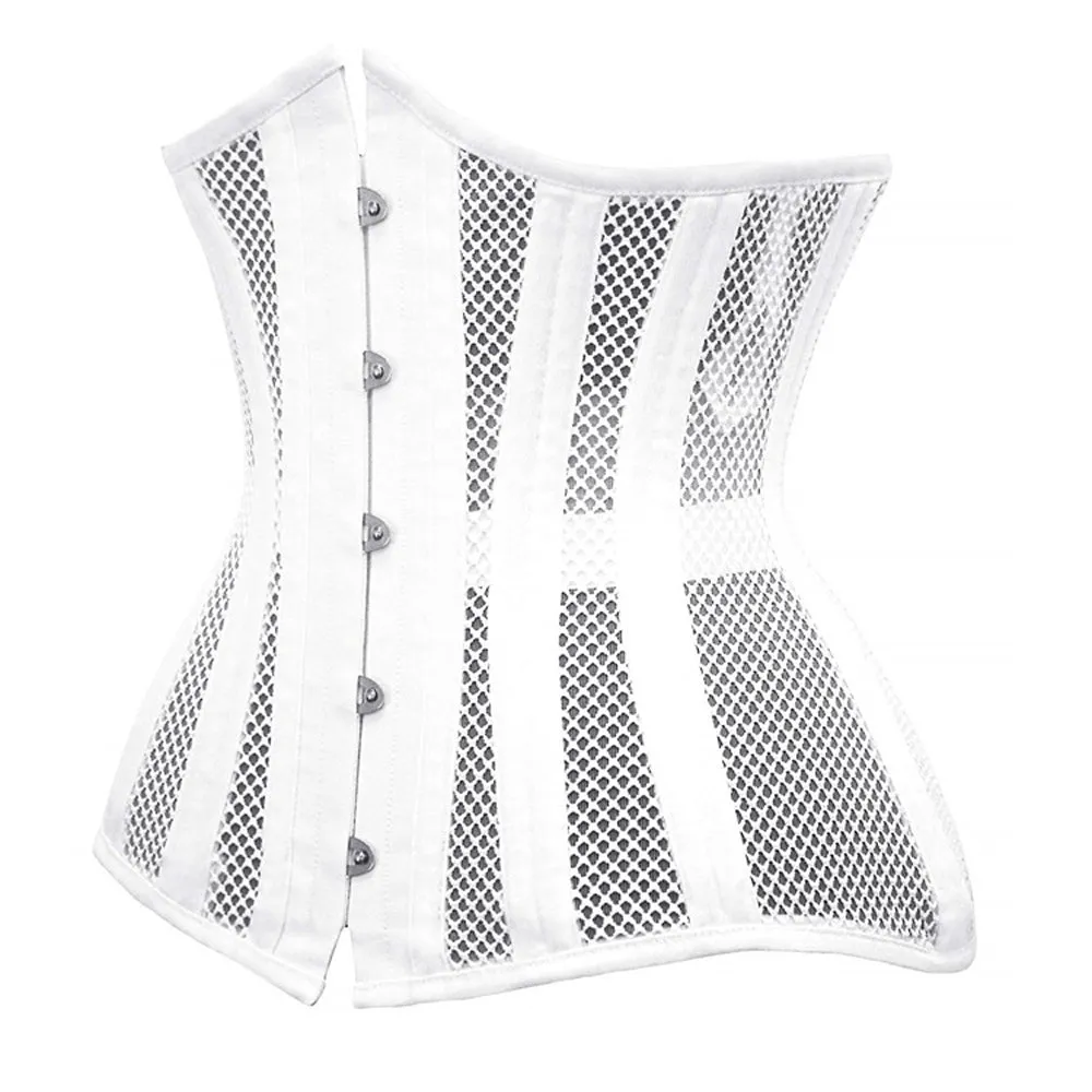 Double Steel Boned Breathable 26 Waist Training Mesh Underbust Black Corset