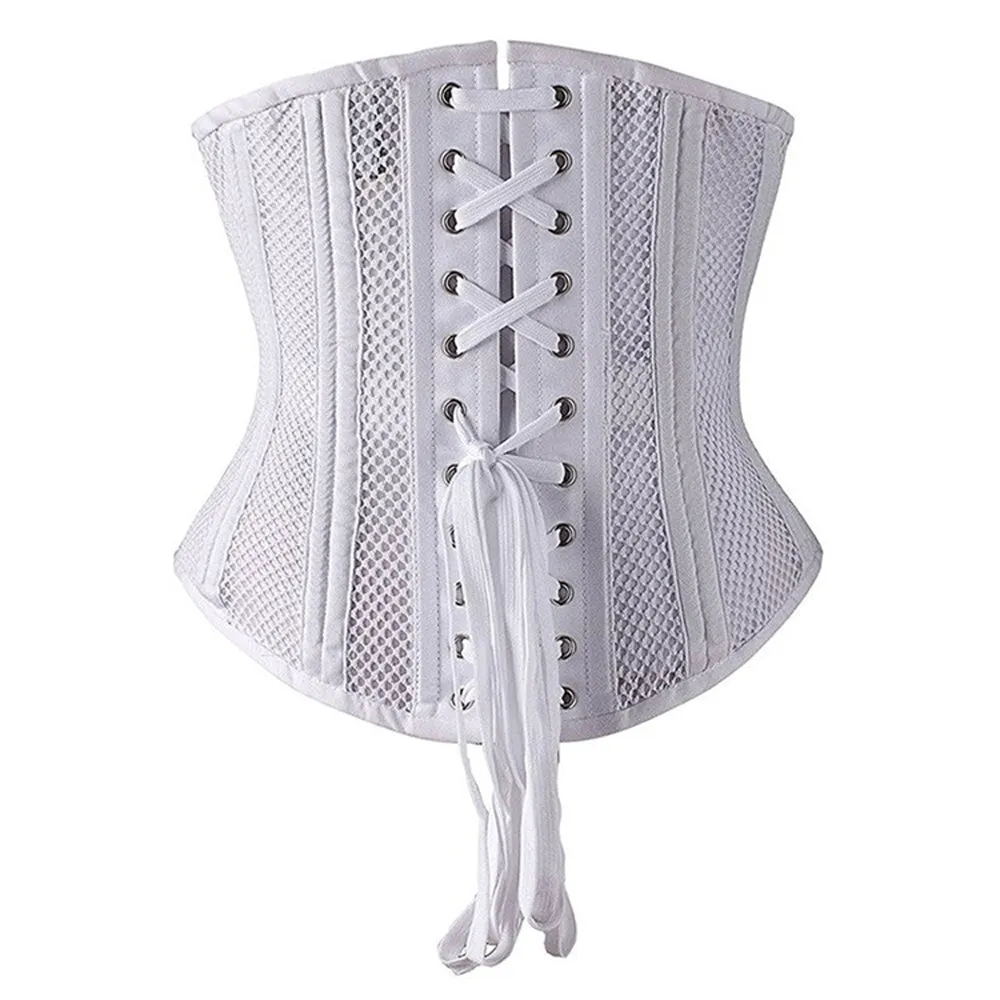 Double Steel Boned Breathable 26 Waist Training Mesh Underbust Black Corset
