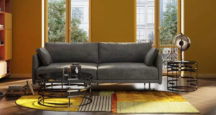 Edna Grey 3 Seater Sofa