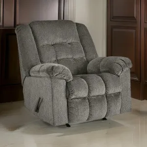 Ens 45 Inch Chair, Manual Rocker Recliner, Cushioned, Putty Polyester By Casagear Home