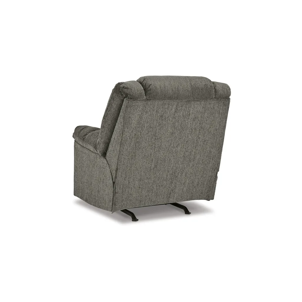 Ens 45 Inch Chair, Manual Rocker Recliner, Cushioned, Putty Polyester By Casagear Home