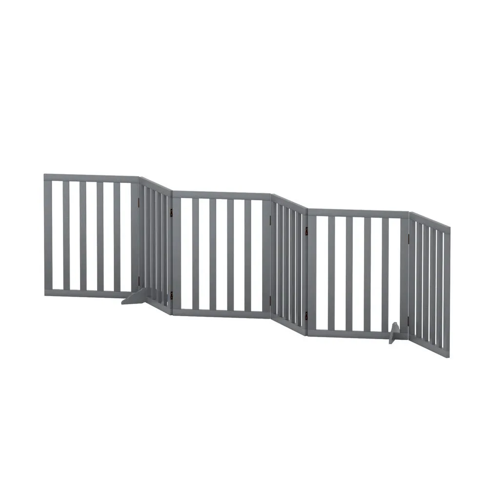 Foldable 6-Panel Wooden Dog Playpen with Steel Hinges - i.Pet