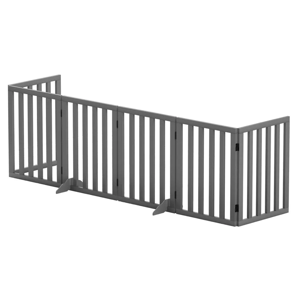 Foldable 6-Panel Wooden Dog Playpen with Steel Hinges - i.Pet