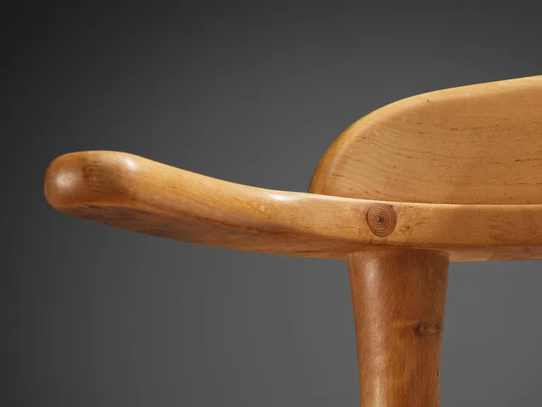 French Set of Four Dining Chairs in Elm