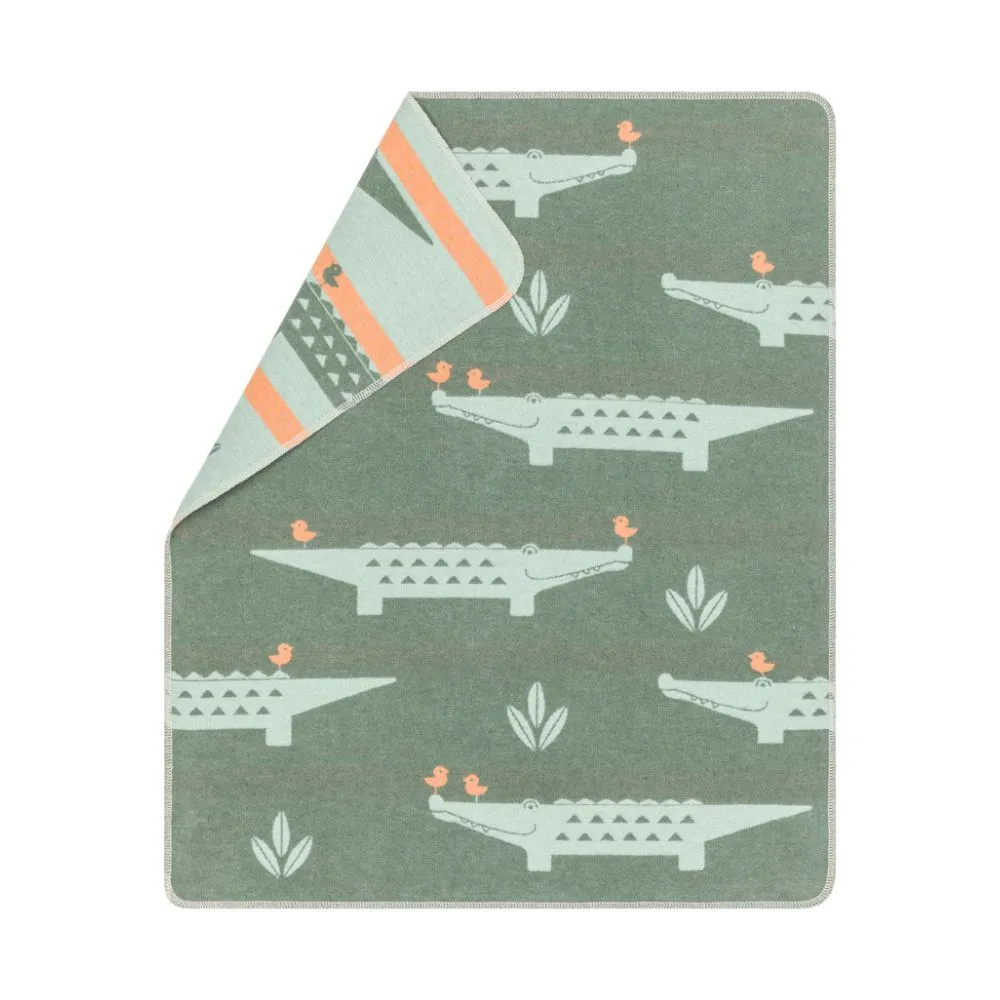 Fussenegger Green Juwel Baby Blanket 70X90cm -  Crocodiles Allover