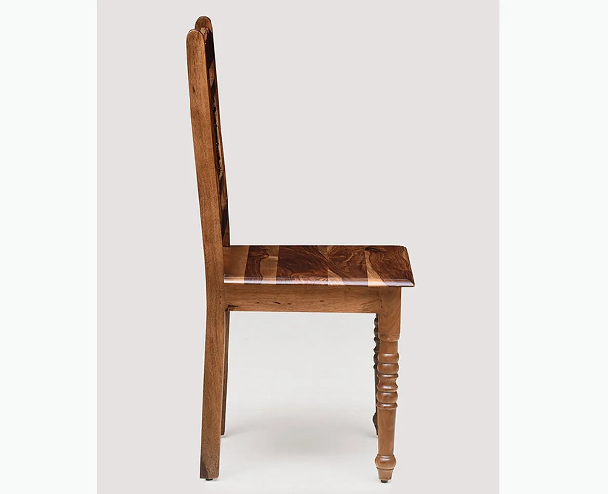 Gaza Sheesham Wood Study Dining Chair Set of Two