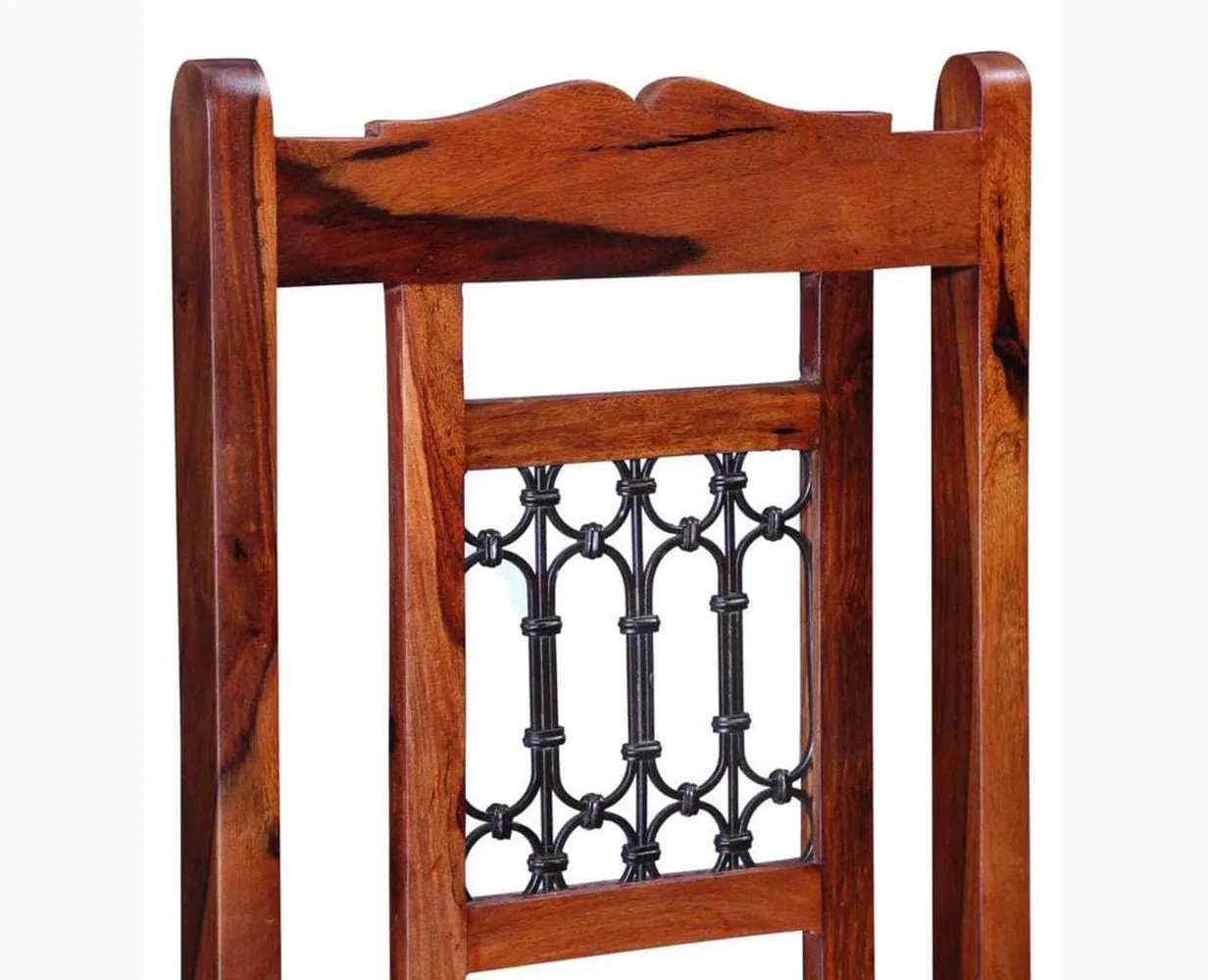 Gaza Sheesham Wood Study Dining Chair Set of Two