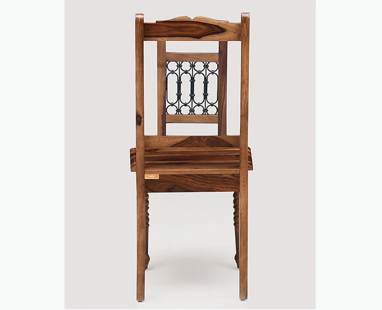 Gaza Sheesham Wood Study Dining Chair Set of Two