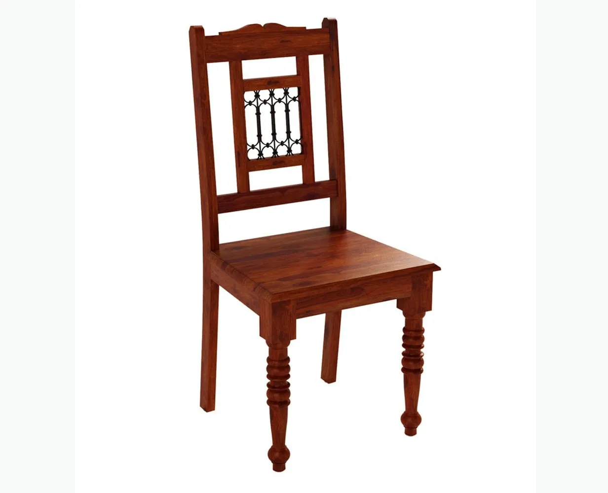 Gaza Sheesham Wood Study Dining Chair Set of Two