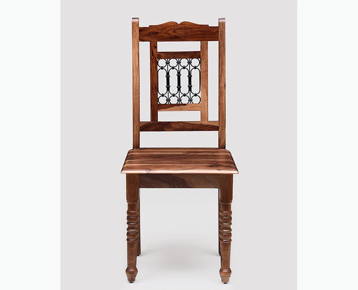 Gaza Sheesham Wood Study Dining Chair Set of Two