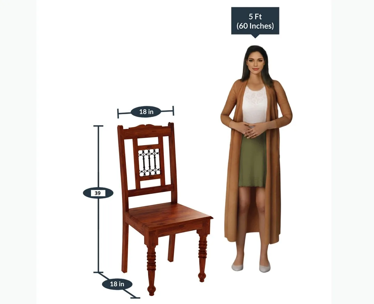 Gaza Sheesham Wood Study Dining Chair Set of Two
