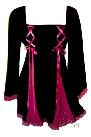Gemini Princess Top in Black/Fuchsia