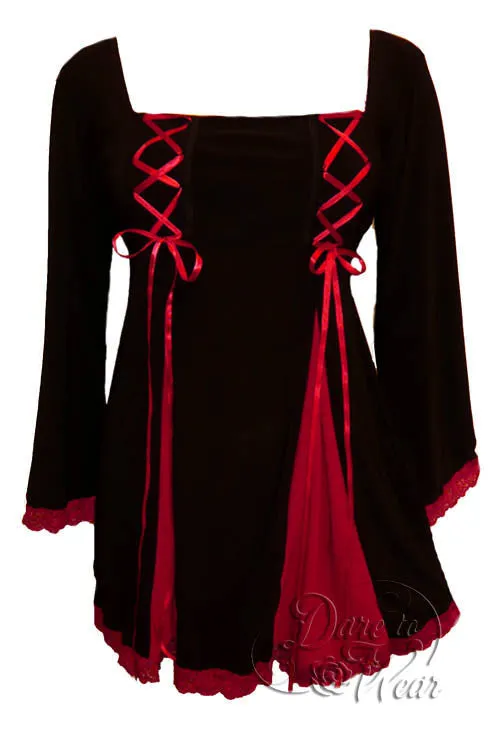 Gemini Princess Top in Black/Red