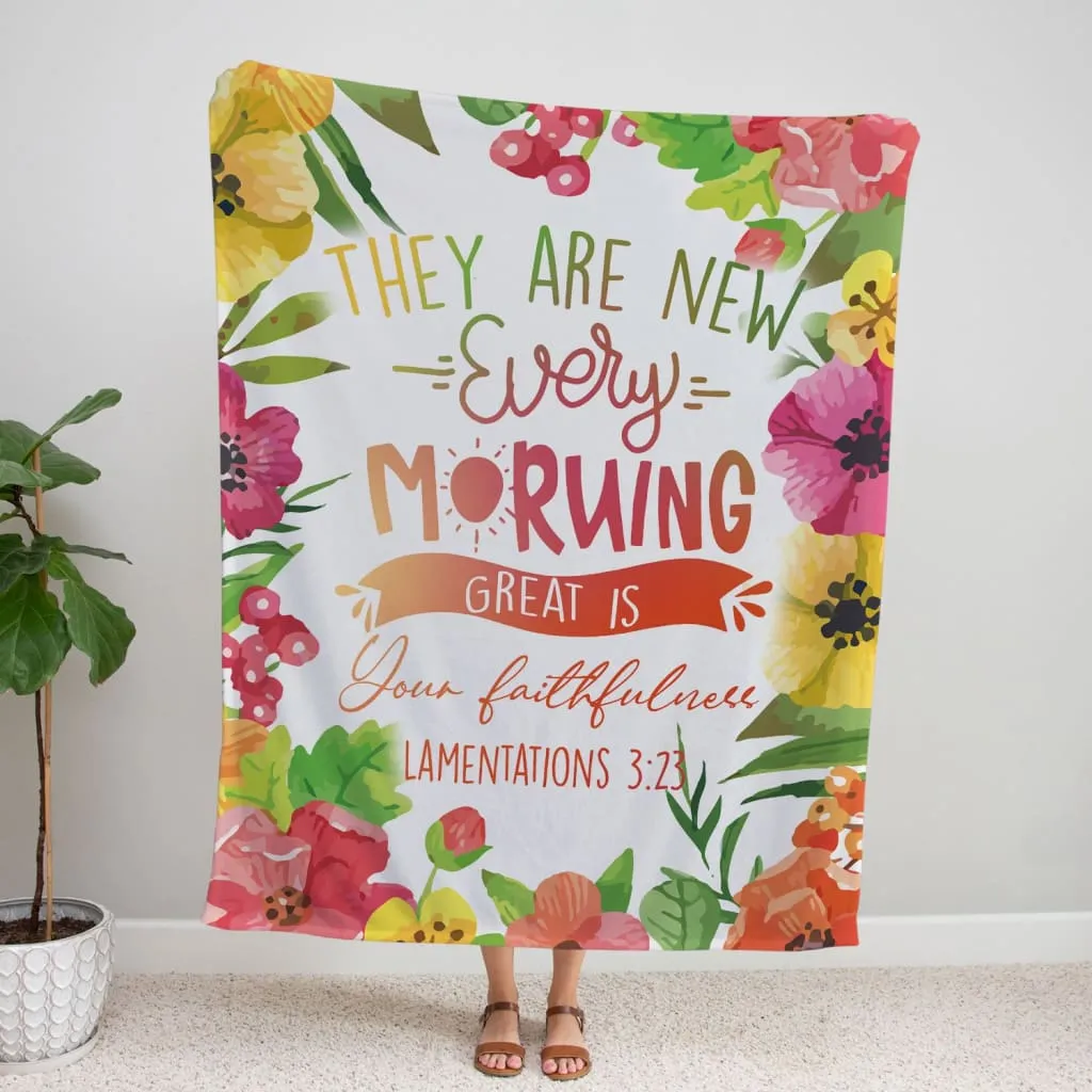 Great Is Your Faithfulness Lamentations 323 Fleece Blanket - Christian Blanket - Bible Verse Blanket