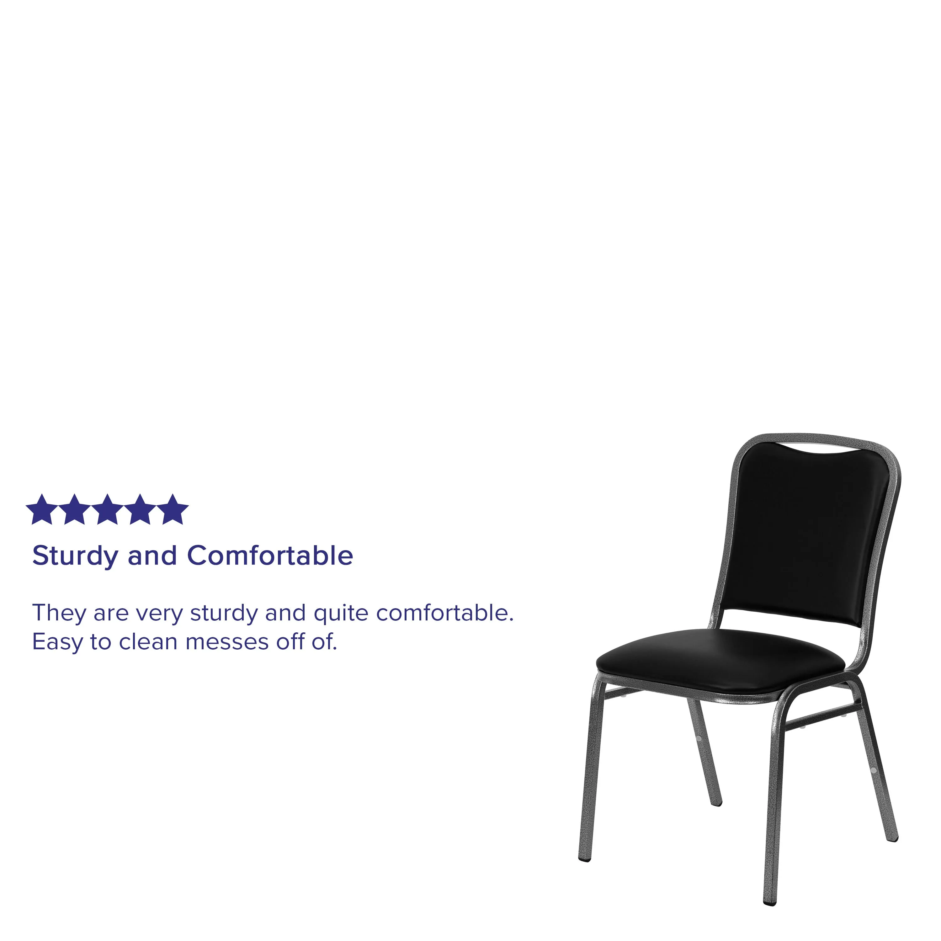 HERCULES Series Stacking Banquet Chair with Vinyl and 1.5'' Thick Seat - Frame