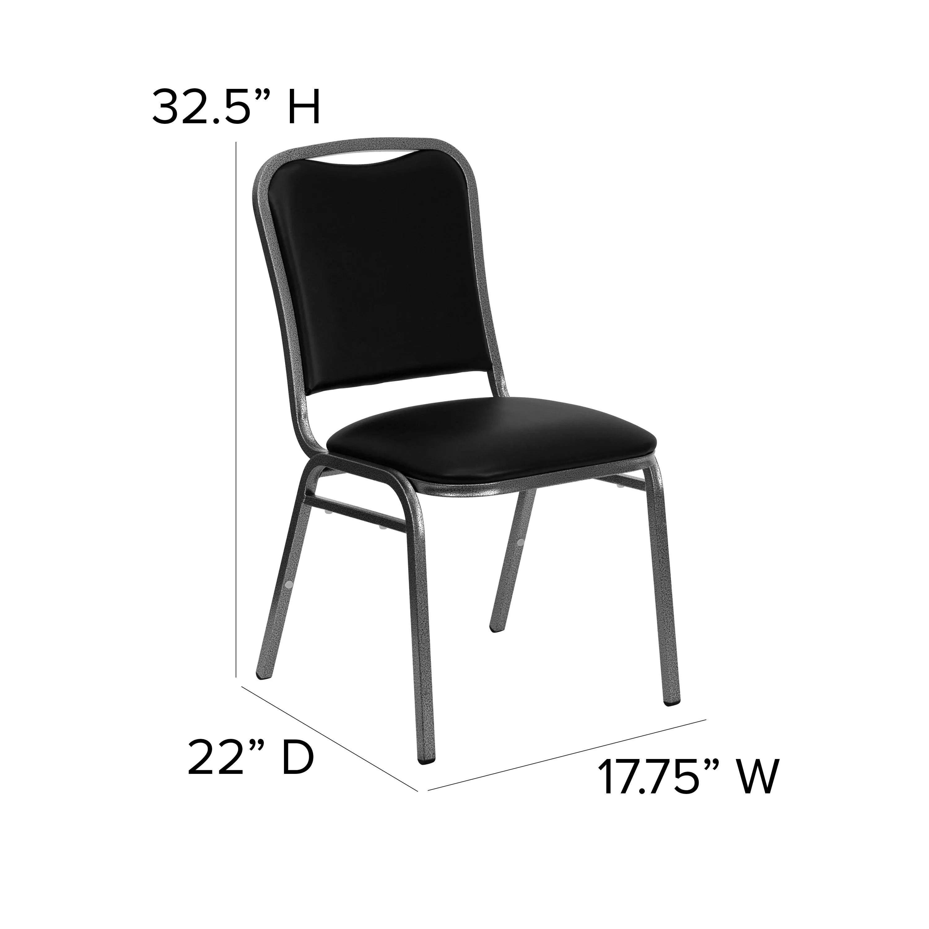HERCULES Series Stacking Banquet Chair with Vinyl and 1.5'' Thick Seat - Frame