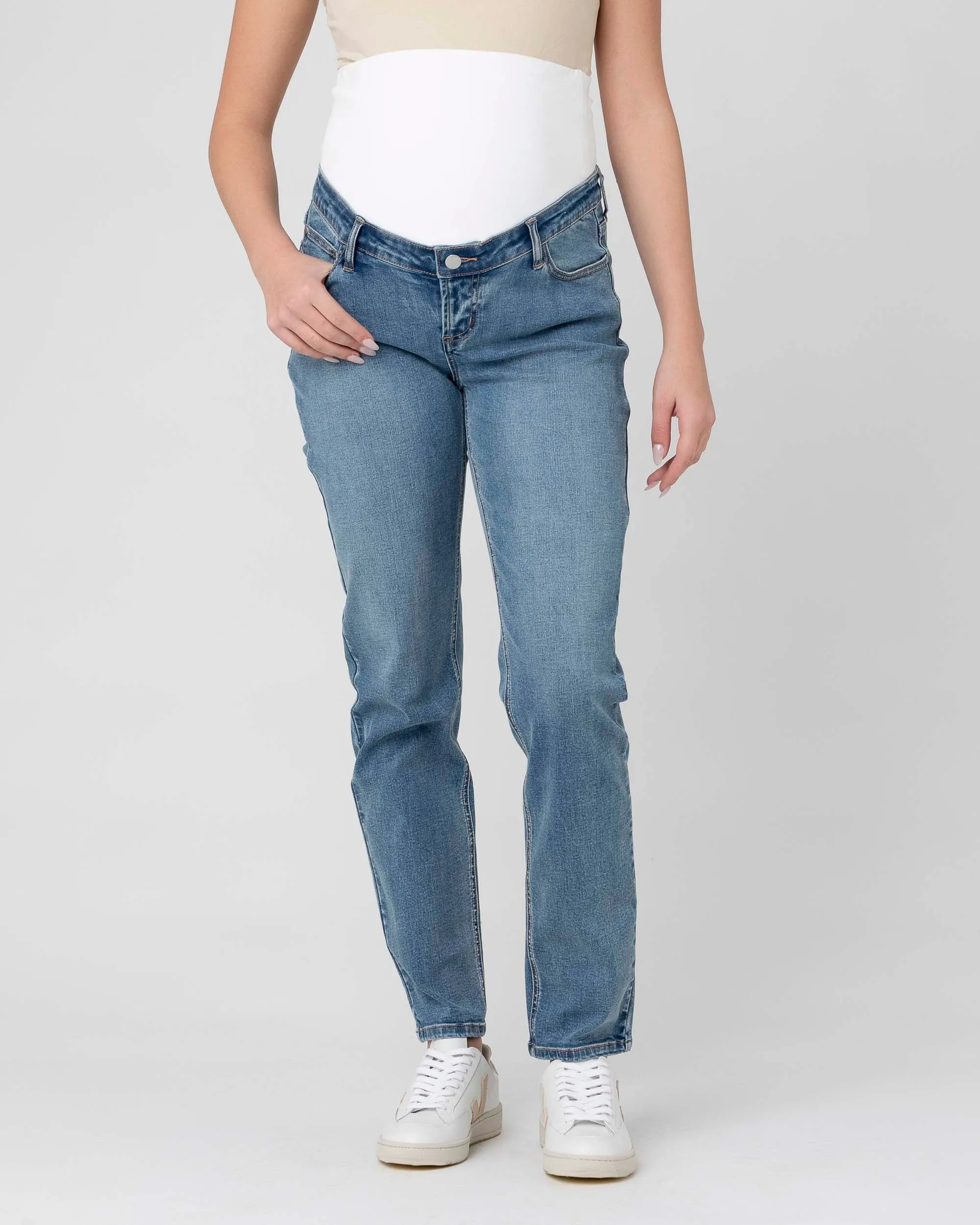 'Hunter' Over-Bump Maternity Jeans - Vintage Wash