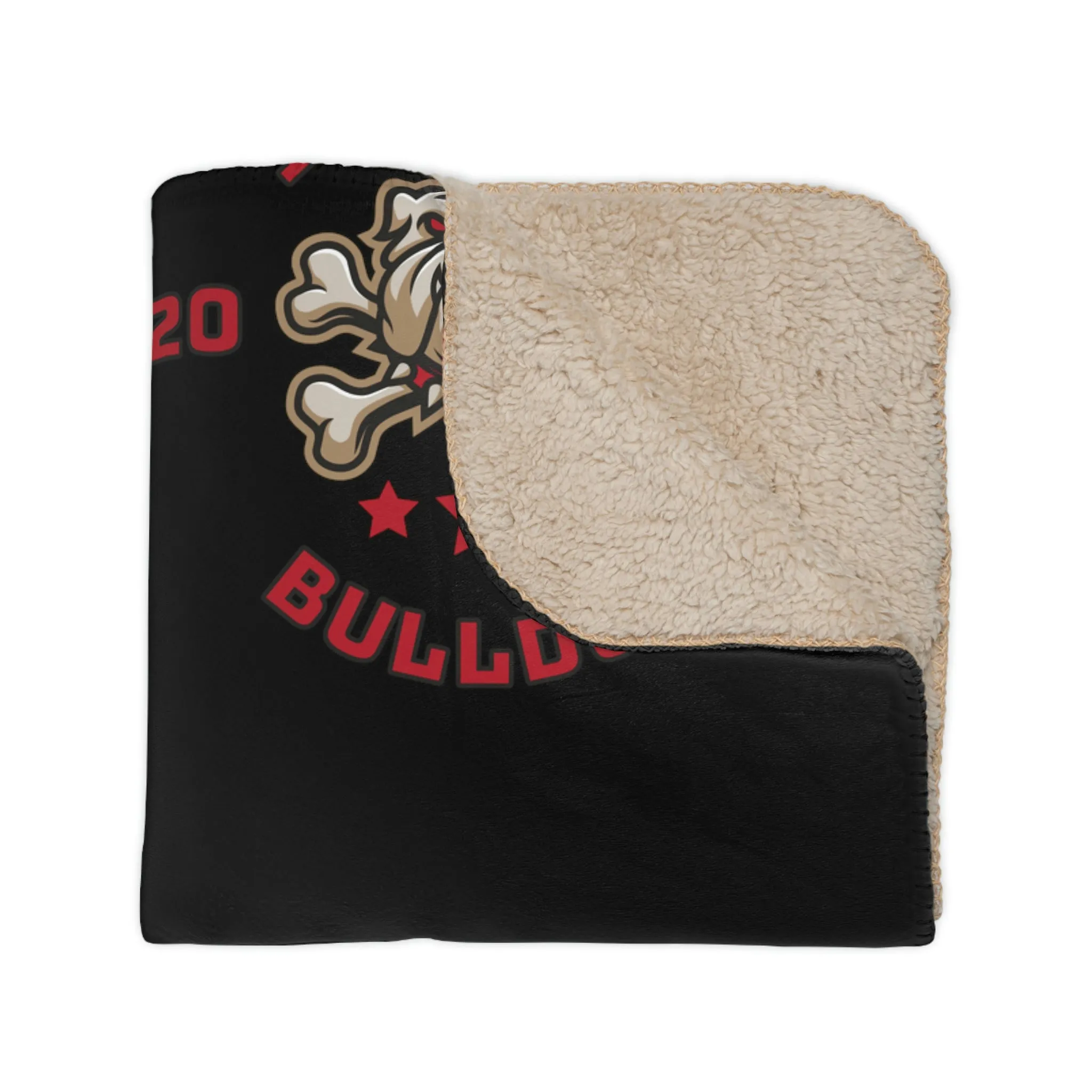 I love my Bulldog Dog POD Tan Sherpa Blanket