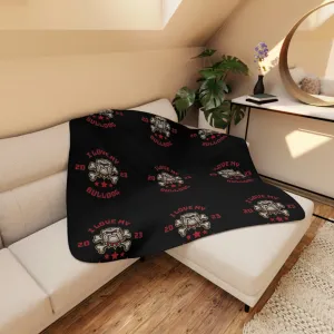 I love my Bulldog Dog POD Tan Sherpa Blanket