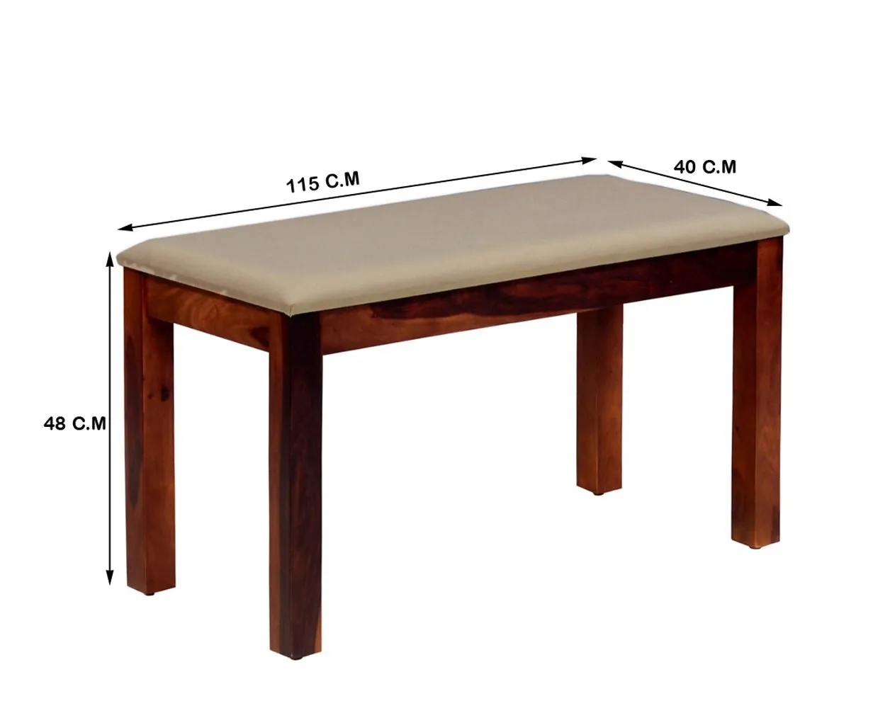 Jaipur Sheesham Wood 4 Seater Dining Table Set with 2 Chair & Bench For Dining Room