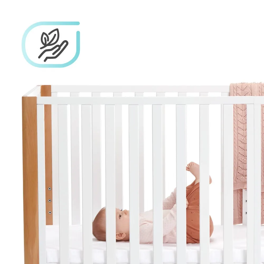 Kinderkraft Koya Wooden 4in1 Cot With Playpen Function   Mattress White