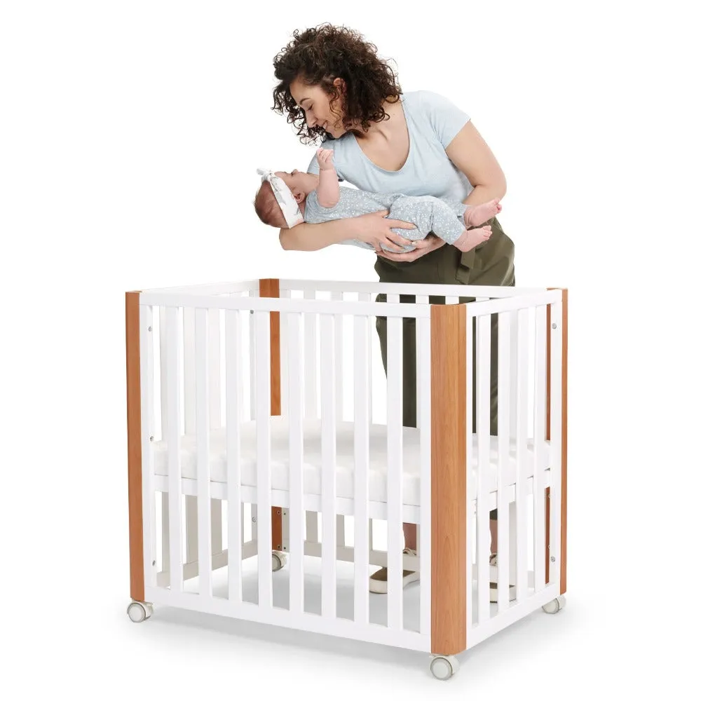 Kinderkraft Koya Wooden 4in1 Cot With Playpen Function   Mattress White