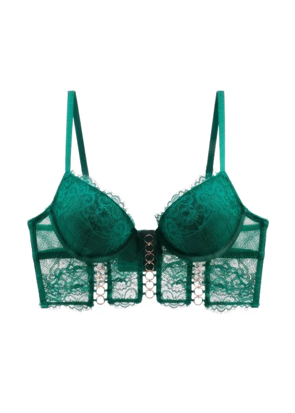 LILLIAN Plus Floral Lace Underwired Demi Corset Top