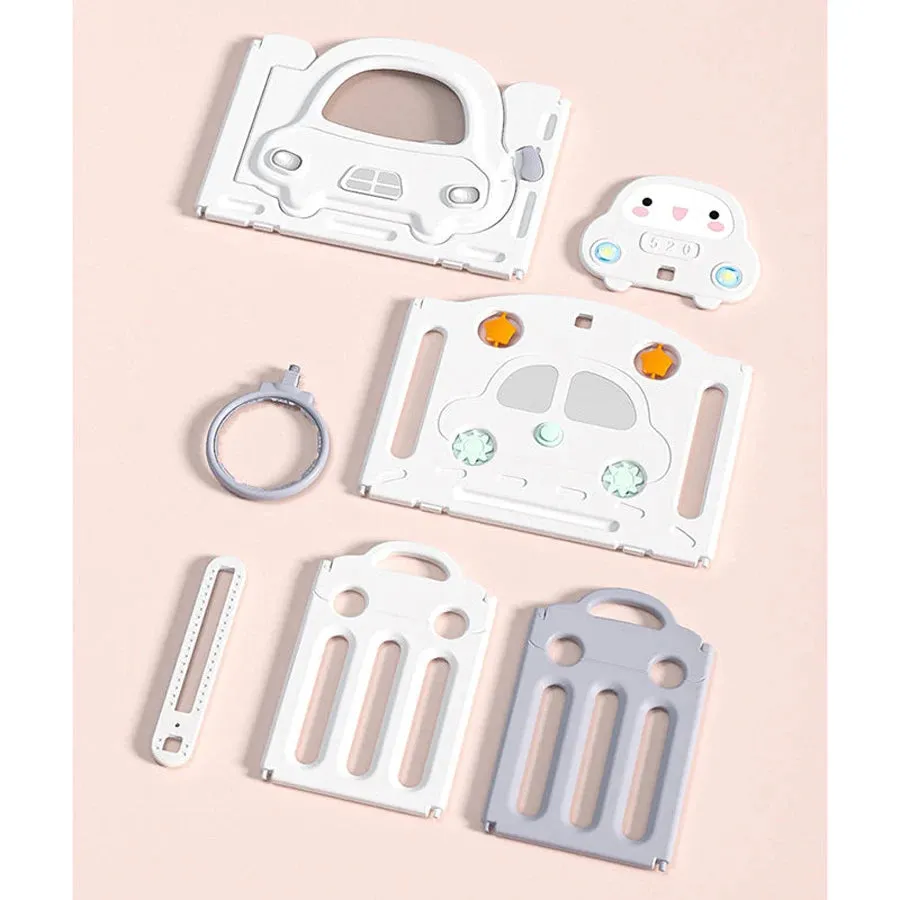 Little Angel Kids Playpen - 123  x 123 x 62cm (White/Grey)