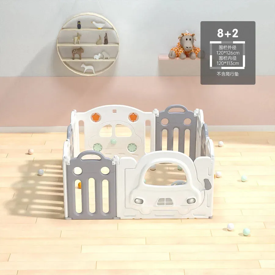 Little Angel Kids Playpen - 123  x 123 x 62cm (White/Grey)