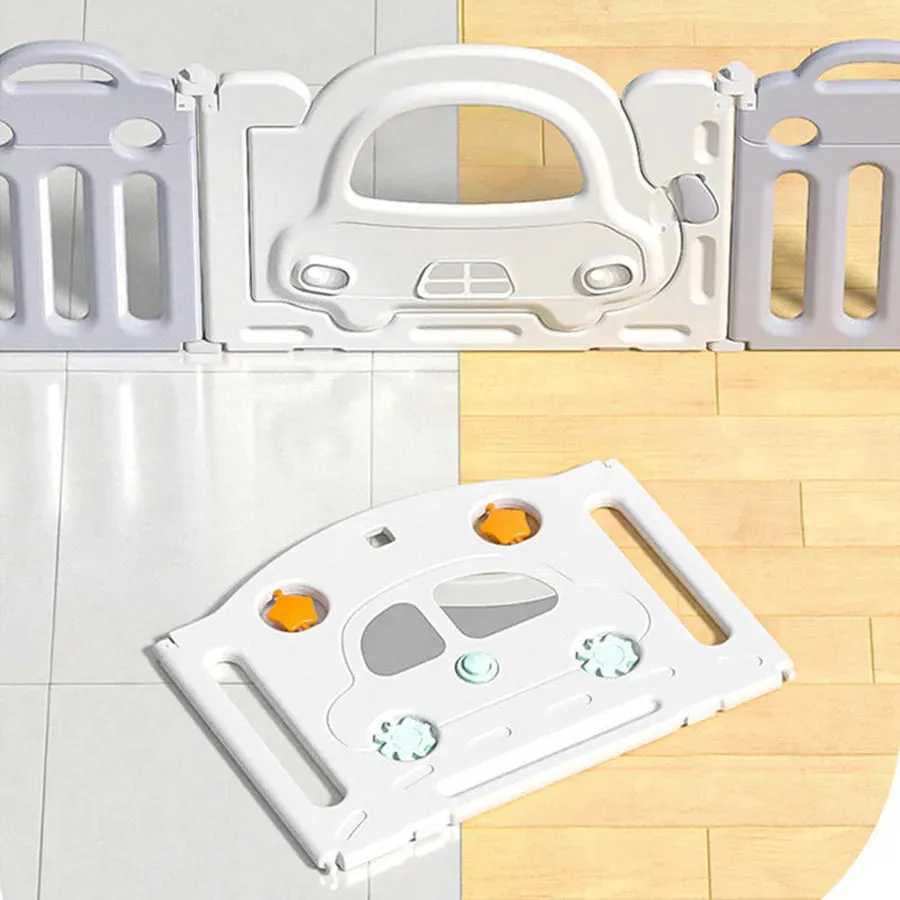 Little Angel Kids Playpen - 123  x 123 x 62cm (White/Grey)