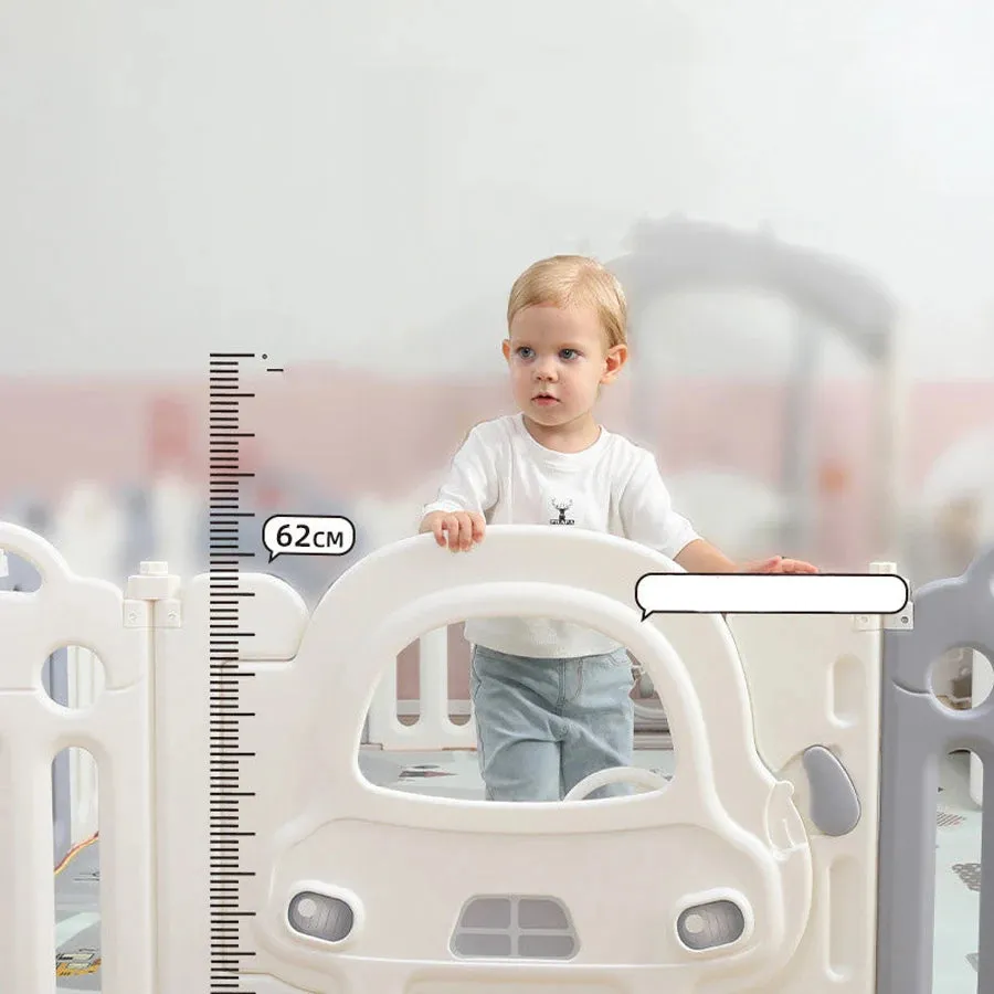 Little Angel Kids Playpen - 123  x 123 x 62cm (White/Grey)
