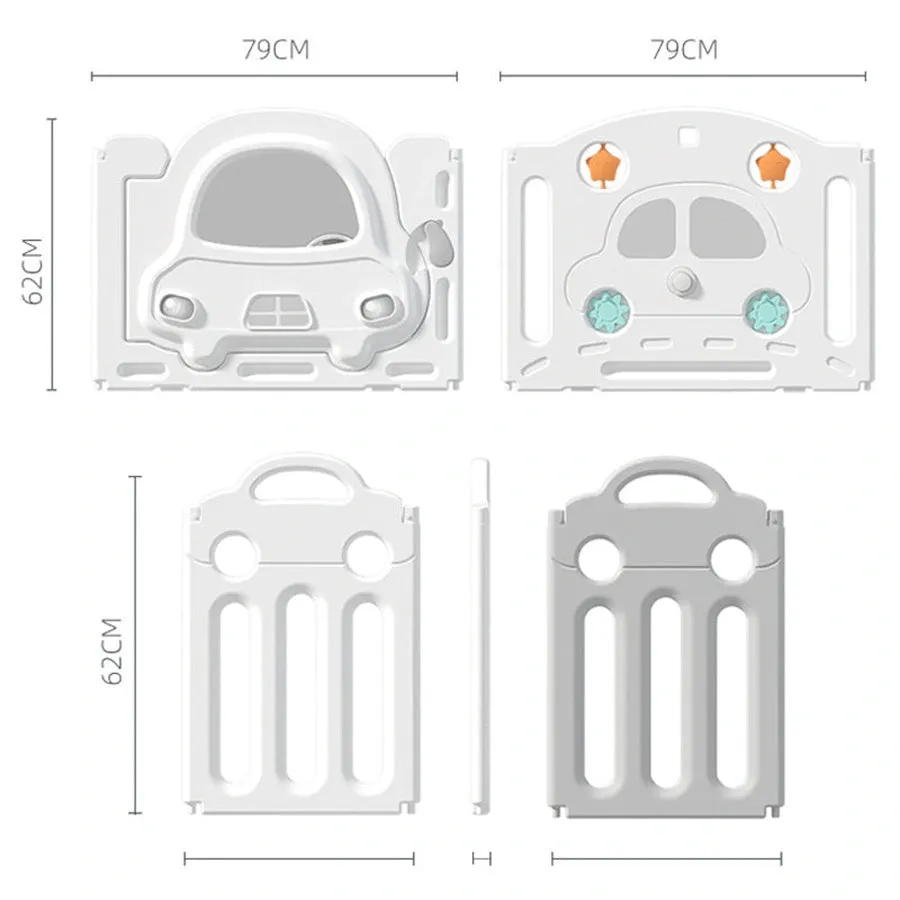 Little Angel Kids Playpen - 123  x 123 x 62cm (White/Grey)