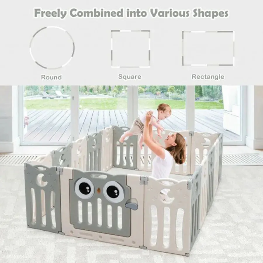 Little Angel Kids Playpen - 143 x 143 x 63cm (Grey)