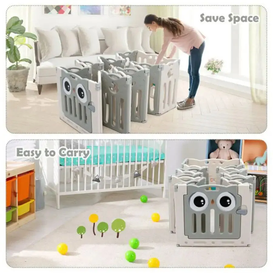 Little Angel Kids Playpen - 143 x 143 x 63cm (Grey)