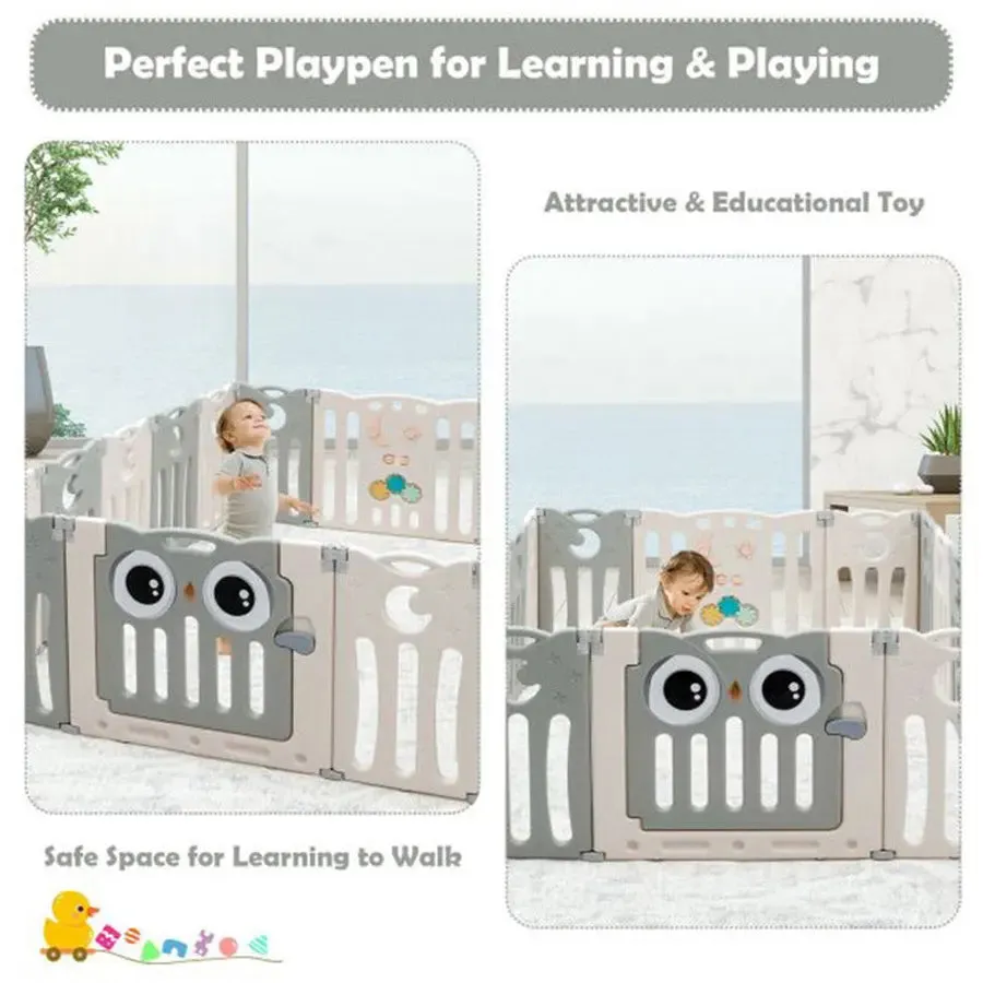 Little Angel Kids Playpen - 143 x 143 x 63cm (Grey)