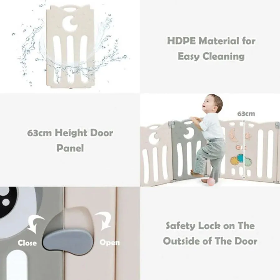 Little Angel Kids Playpen - 143 x 143 x 63cm (Grey)