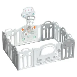 Little Angel Kids Playpen - 160 x 126 x 62cm (White/Grey)