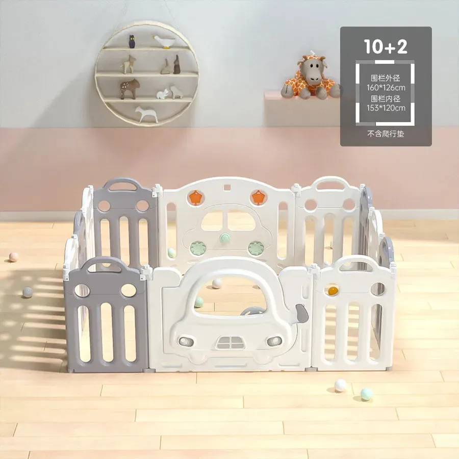 Little Angel Kids Playpen - 160 x 126 x 62cm (White/Grey)