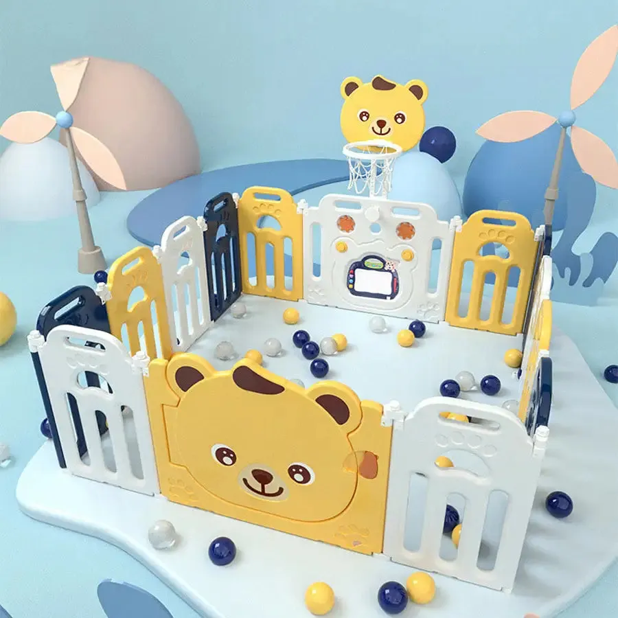 Little Angel Kids Playpen - 163 x 163 x 65cm (Yellow)