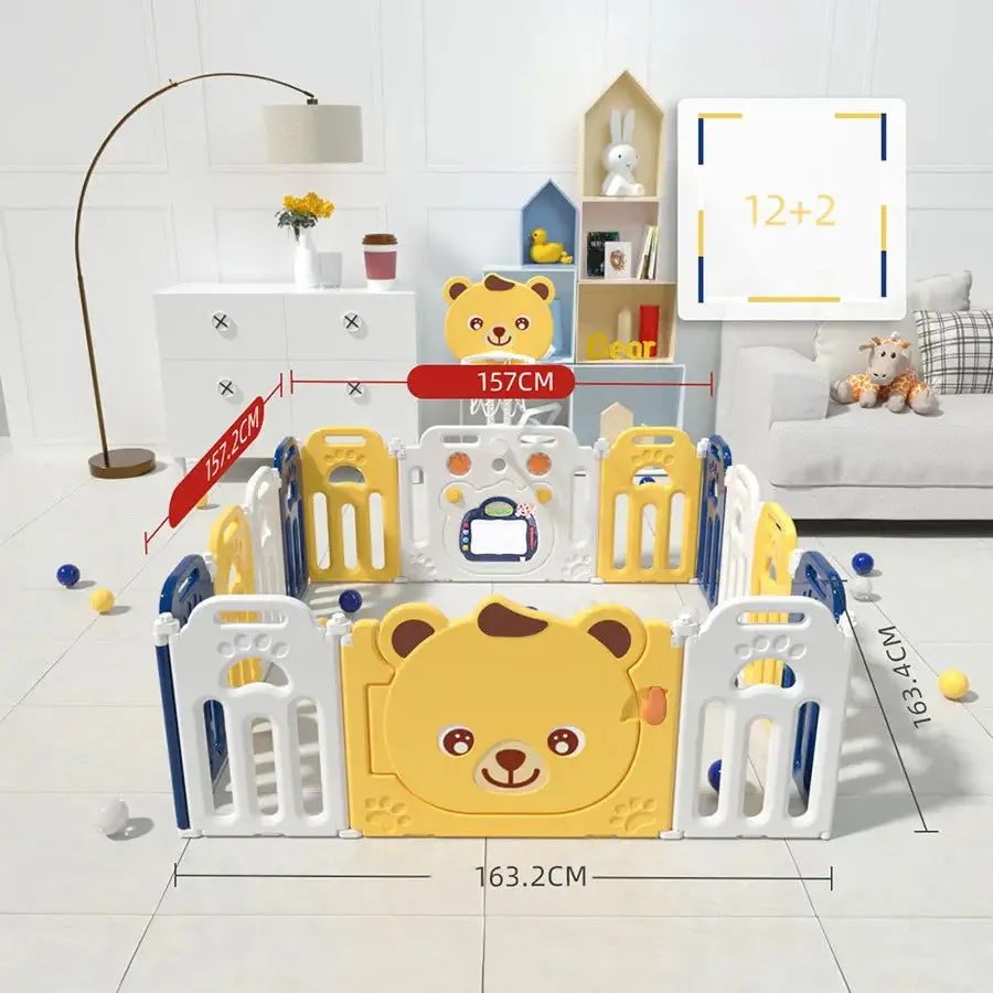 Little Angel Kids Playpen - 163 x 163 x 65cm (Yellow)