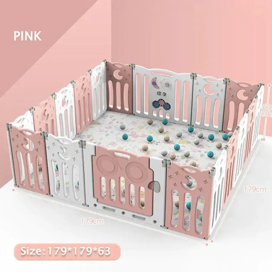 Little Angel Kids Playpen (Pink) - 179 x 179 x 63 cm