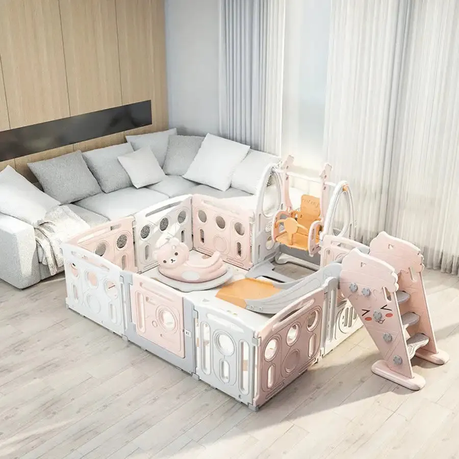 Little Angel Kids Playpen (Pink) - 180 x 200 x 60 cm