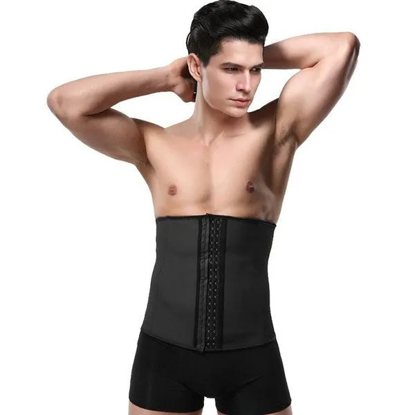 Men's 3 Hooks Latex Waist Trainer Shapewear Corsets
