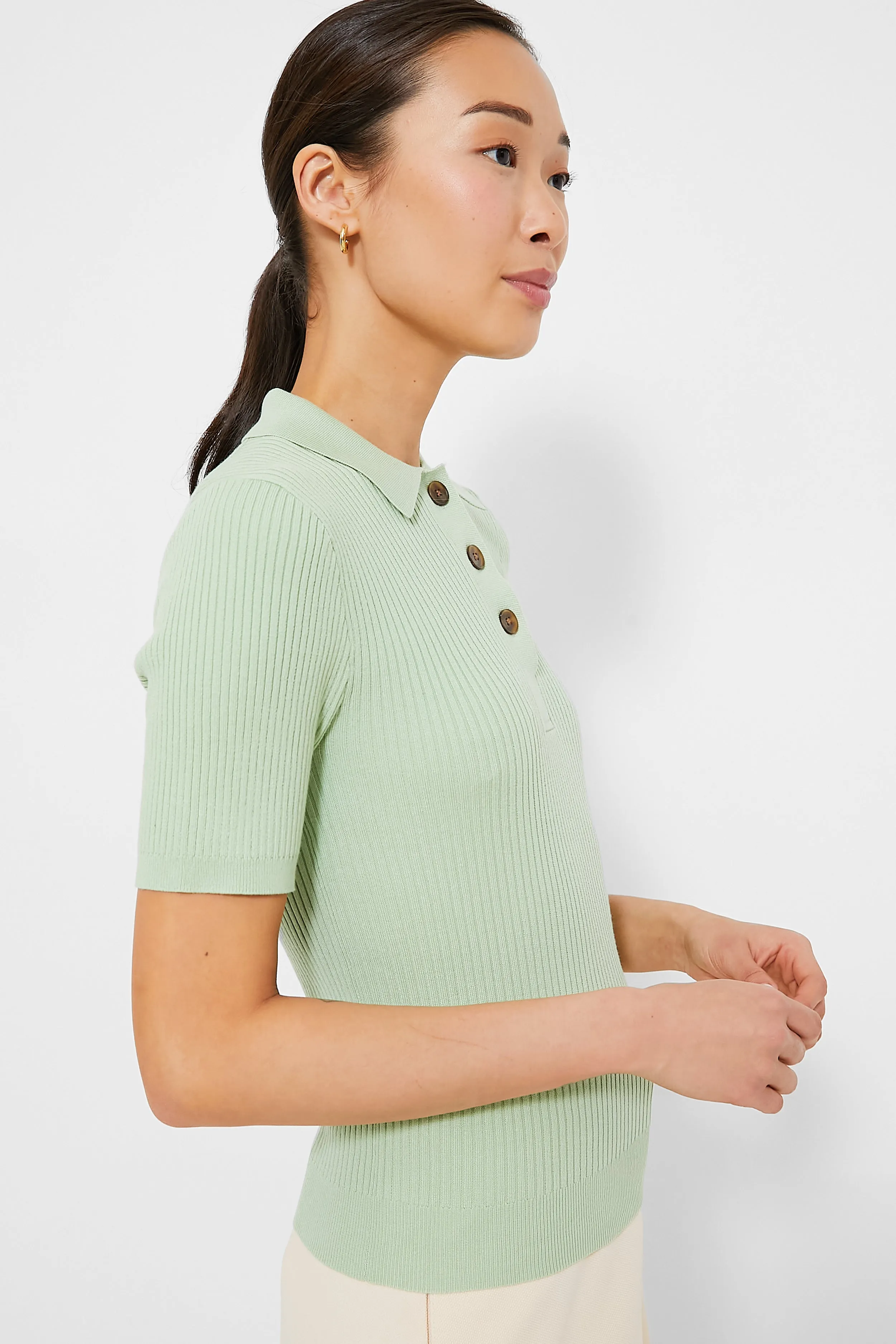 Mint Olivia Rib Knit Polo